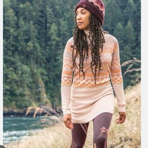 Title Nine Barra fair isle tunic dress peachy pink XL 16